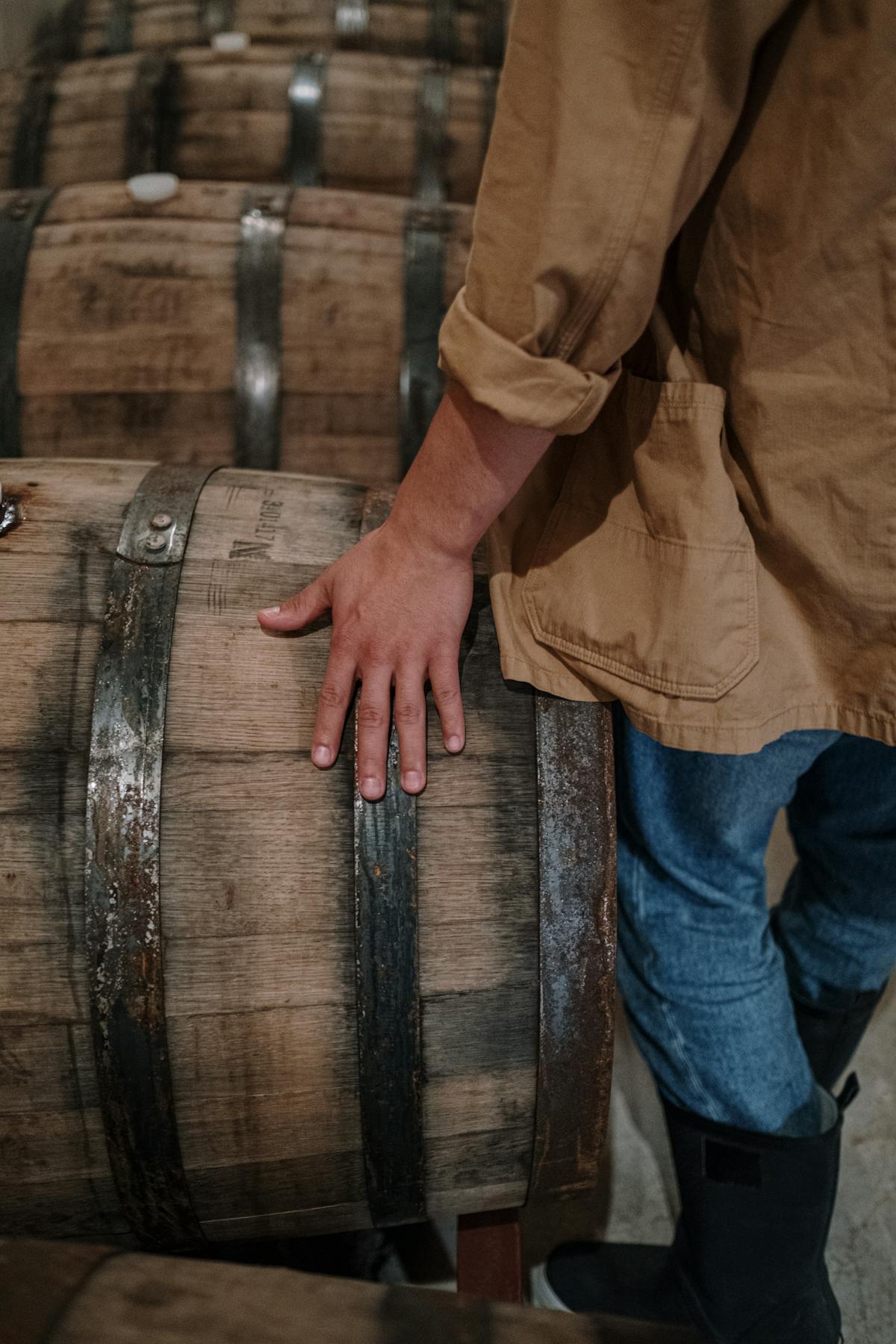 Pouring fresh beer from a professional keg tap setup