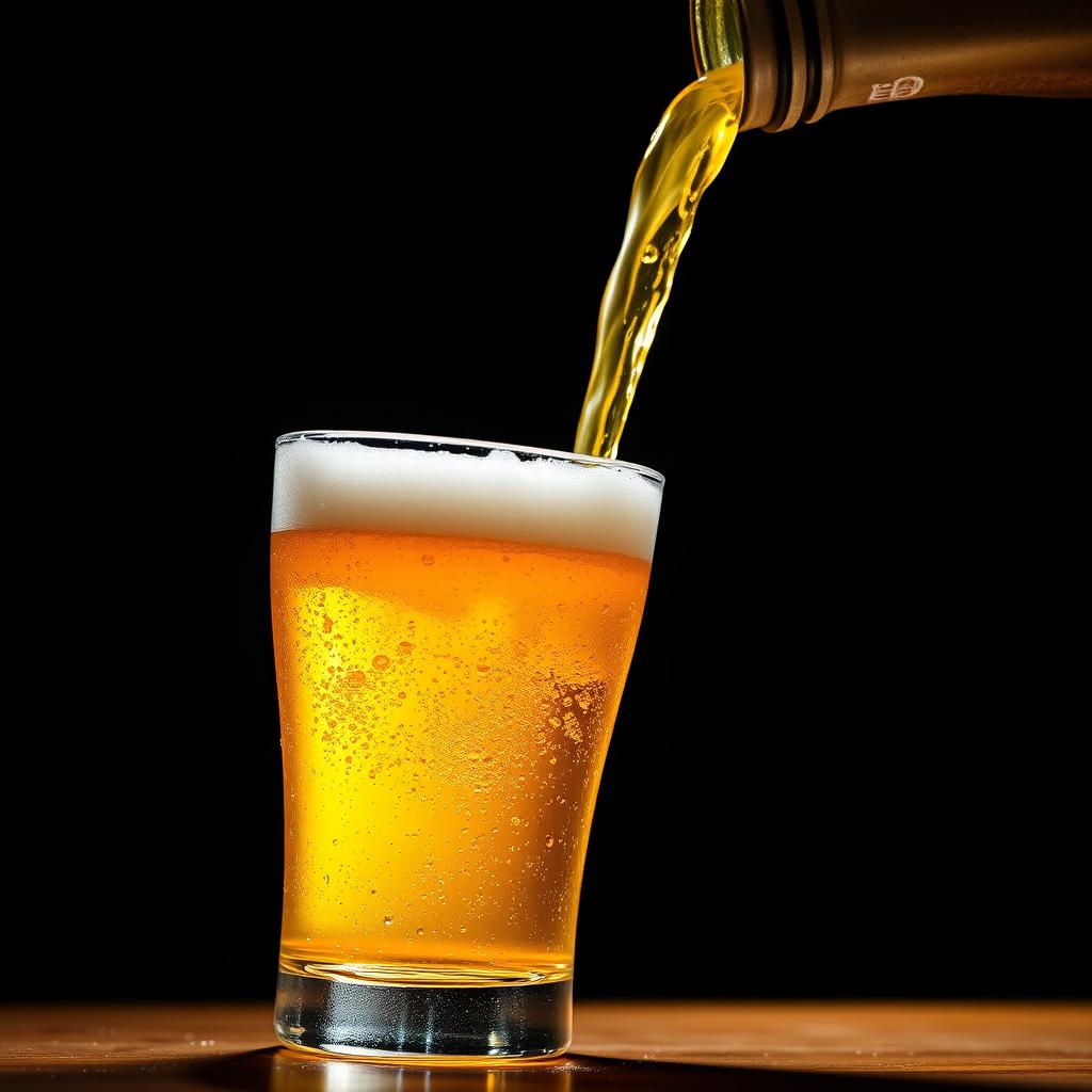 Perfect pour of golden lager
