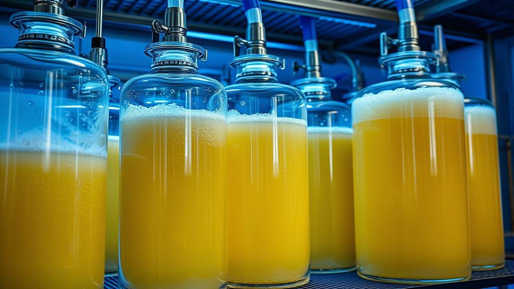 Koji rice lager fermenting in glass carboys with airlocks