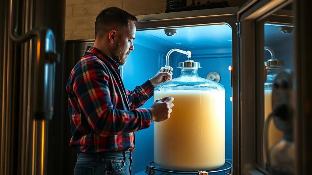 Homebrewer with temperature-controlled lager fermentation chamber