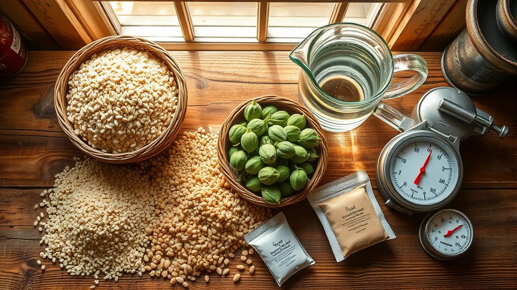 Czech pilsner brewing ingredients including Saaz hops and Bohemian pale malt