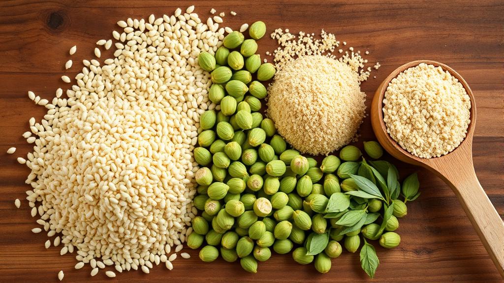 Pale malt grains, cascade and hallertau hop pellets, and brewing yeast for Helles mastery