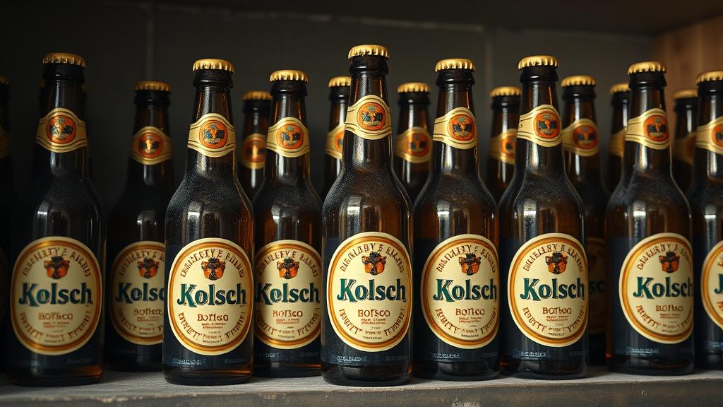 Amber bottles on cellar shelf, subtle lighting, slow conditioning environment