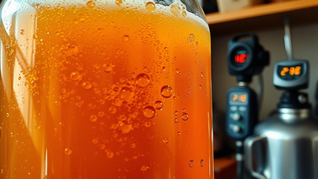 Active perry fermentation in glass carboy