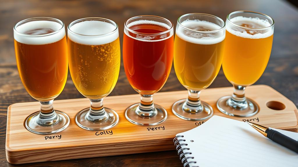 Perry tasting flight with different styles