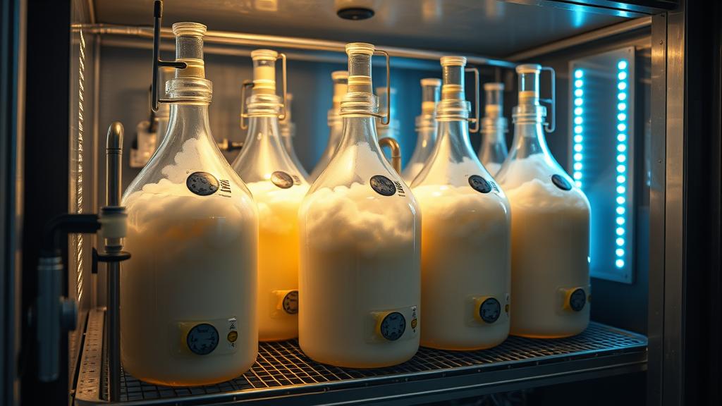 Multiple glass carboys with active witbier fermentation
