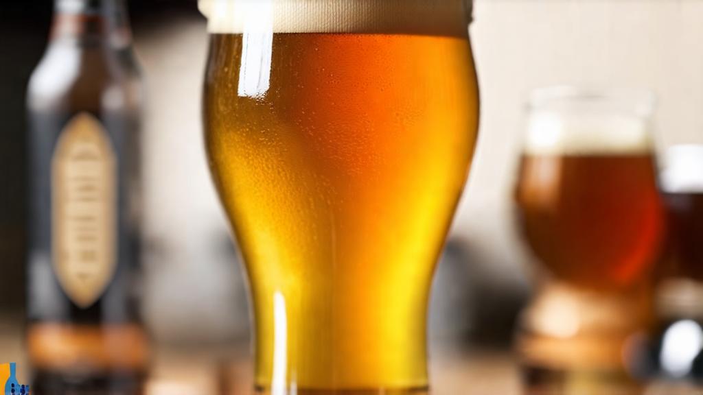 Pouring a golden beer with foam head into a glass