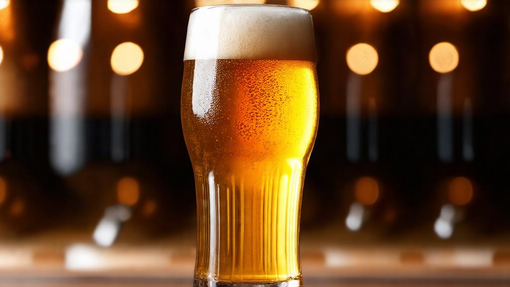 Czech pilsner beer glasses with golden lager