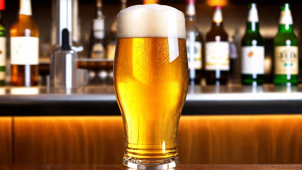 Freshly poured gose in a tulip glass, golden-amber colour with white head