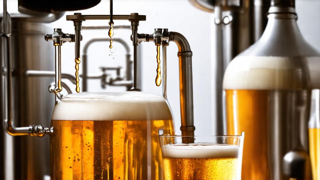 Beer tasting flight showing various lager styles alongside a crystal-clear rice lager