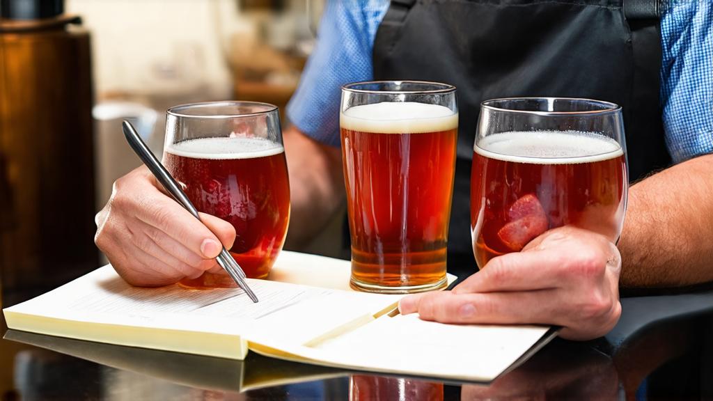 People enjoying fresh beers in a sunny summer beer garden setting