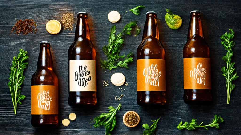 Bottled herbal ales ready for storage and conditioning